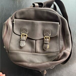 Brown Pleather Backpack